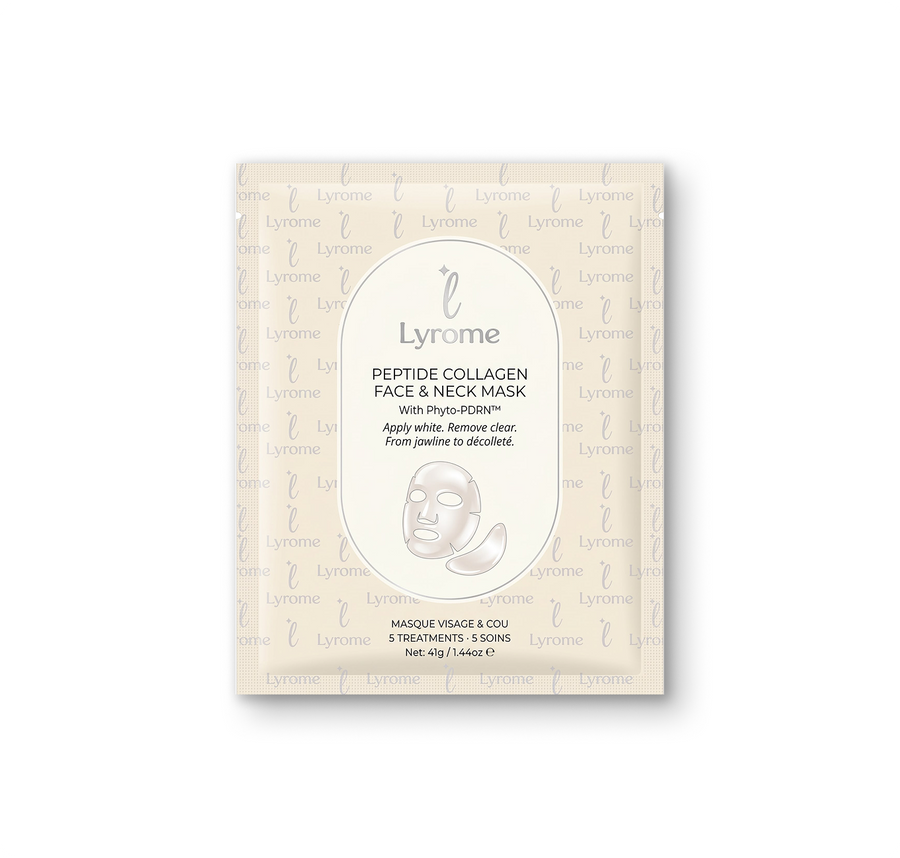 Lyrome Peptide Collagen Face and Neck Mask sachet, front of pack